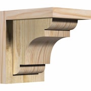 EKENA MILLWORK New Brighton Rough Sawn Corbel w/Backplate, Douglas Fir, 6"W x 8"D x 8"H COR06X08X08NEB01RDF